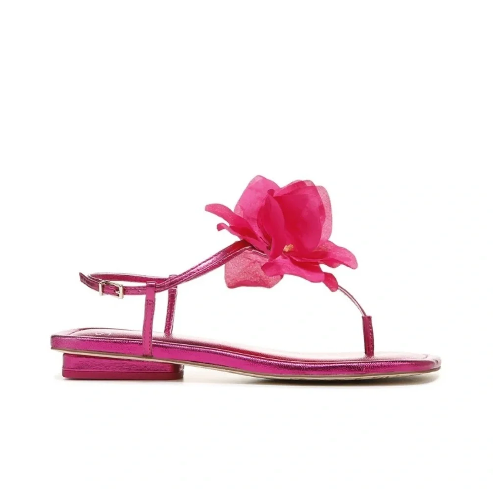 Anthropologie Franco Sarto Capri Flora sandals size 8.5 in fuchsia new